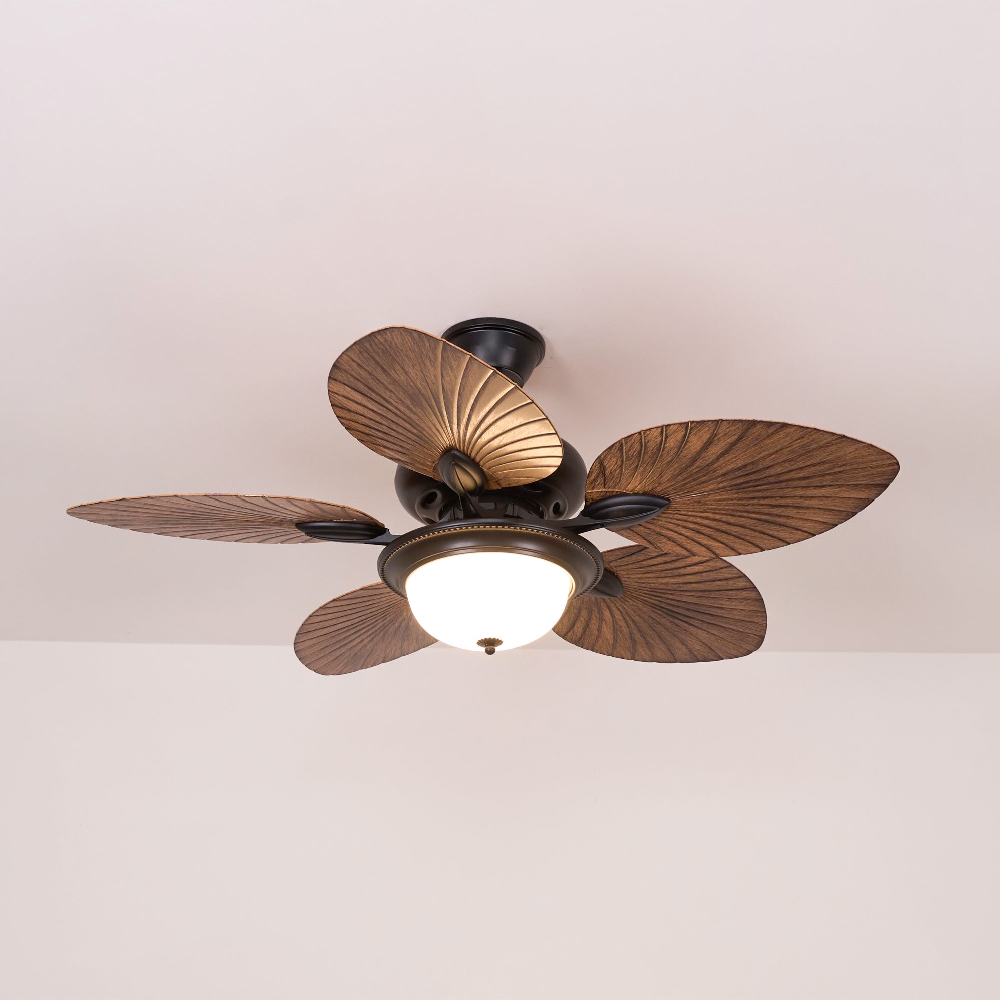 Vase Tropical Wood Ceiling Fan Light-Neutral Decor