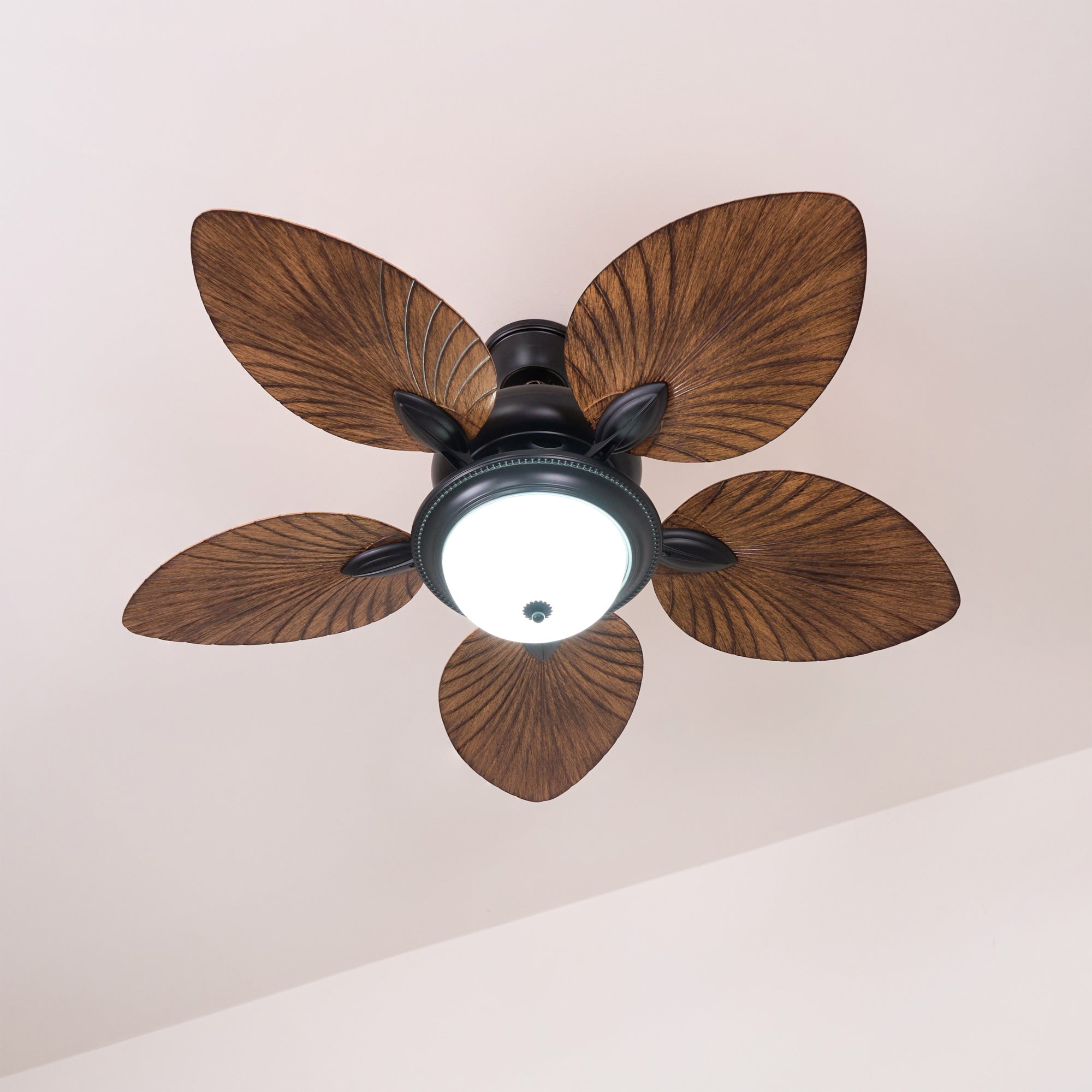 Vase Tropical Wood Ceiling Fan Light-Neutral Decor
