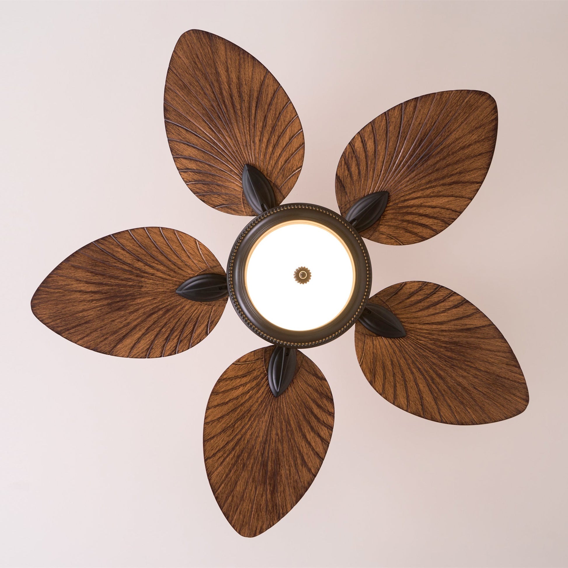 Vase Tropical Wood Ceiling Fan Light-Neutral Decor
