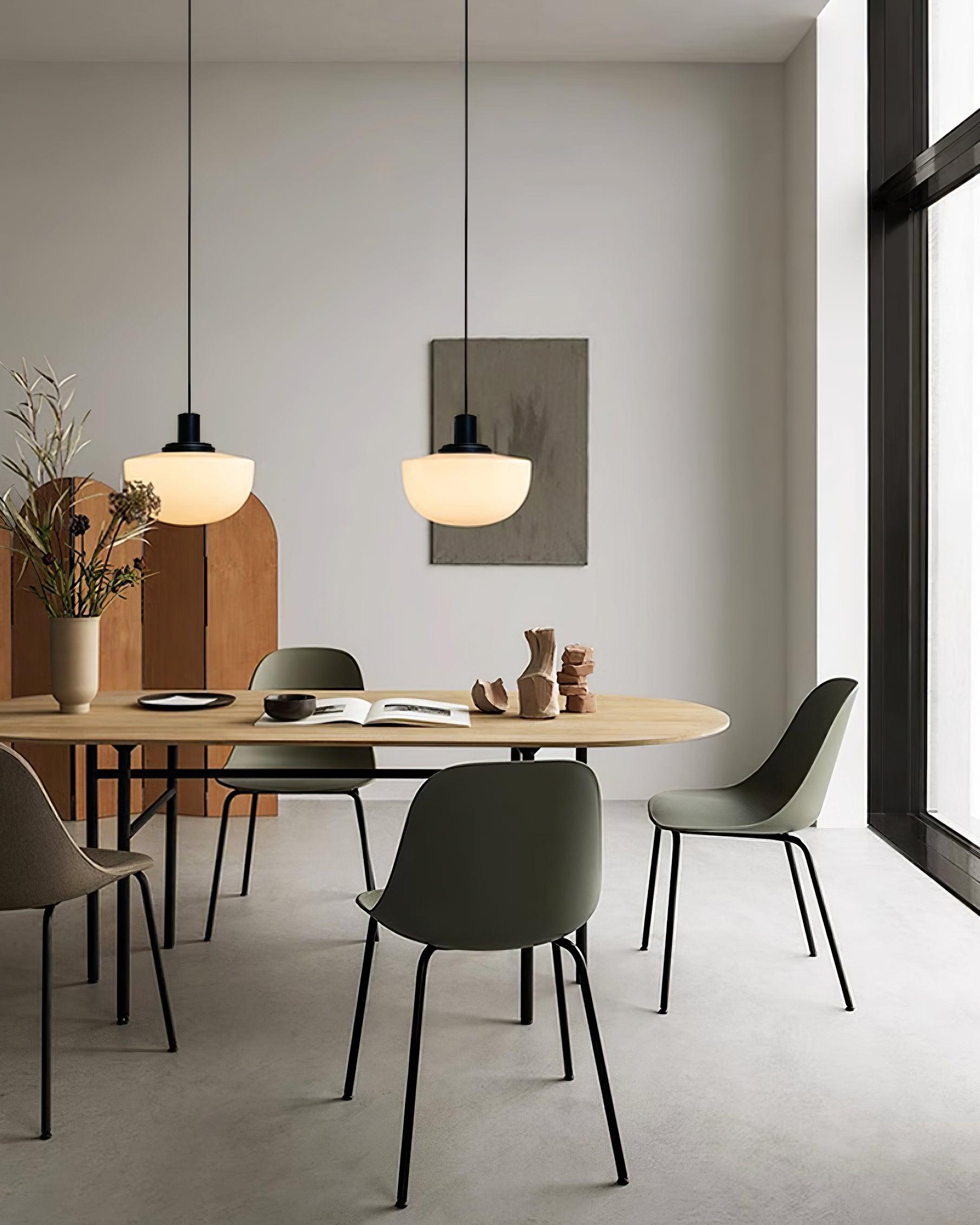 Pendant Lamp Glass Dome Metal Mount Minimalist Relax