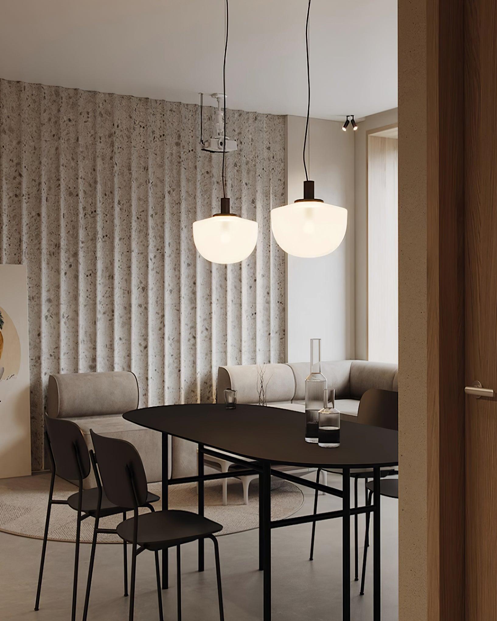 Pendant Lamp Glass Dome Metal Mount Minimalist Relax