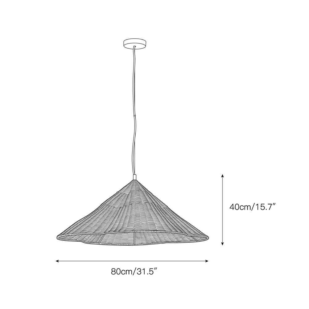 The Bardi pendant lamp with its scalloped edge detail.