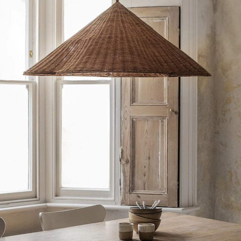 Muto Vintage Rattan Pendant Light Living Room Bedroom - Neutral Decor