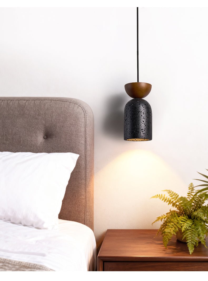 Iris Focused Black Travertine Pendant Light-Neutral Decor