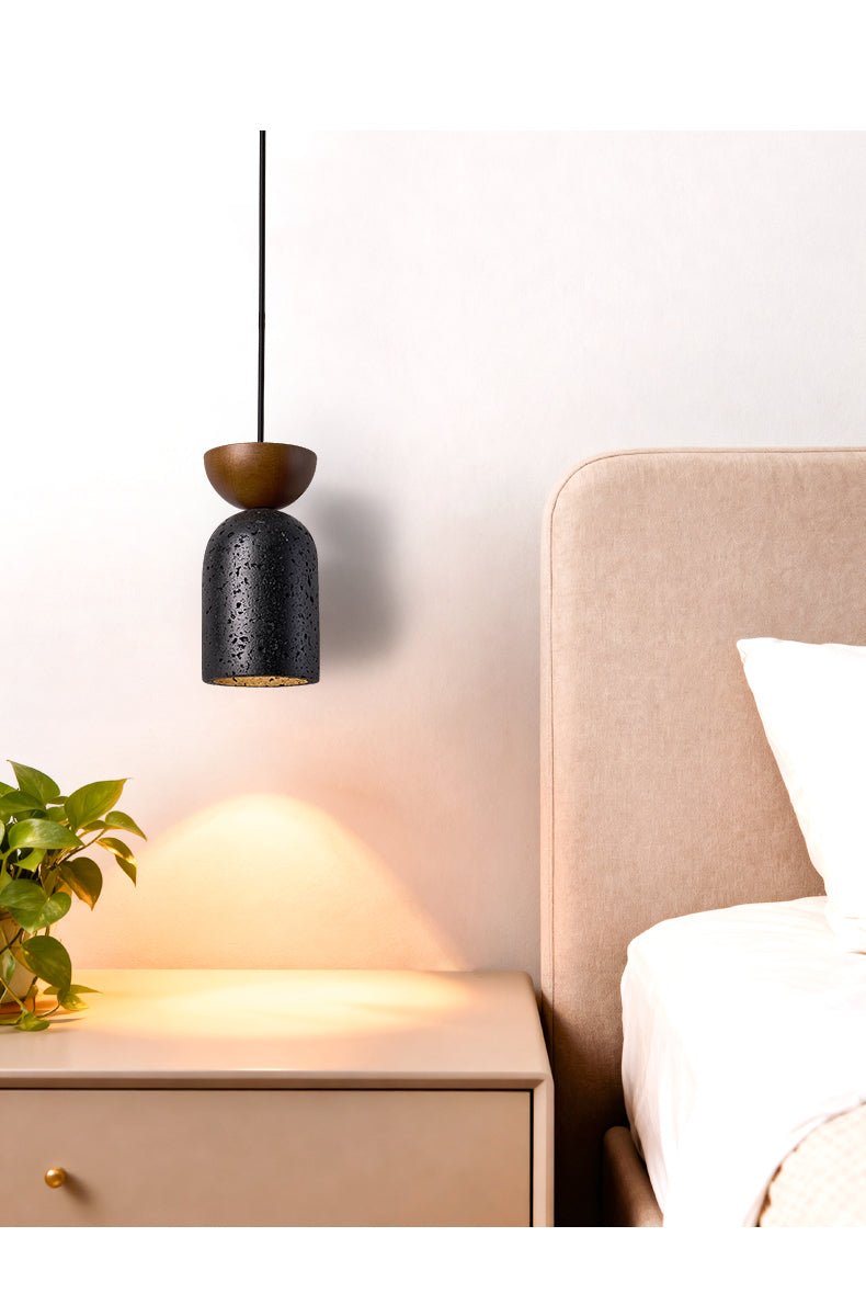 Iris Focused Black Travertine Pendant Light-Neutral Decor