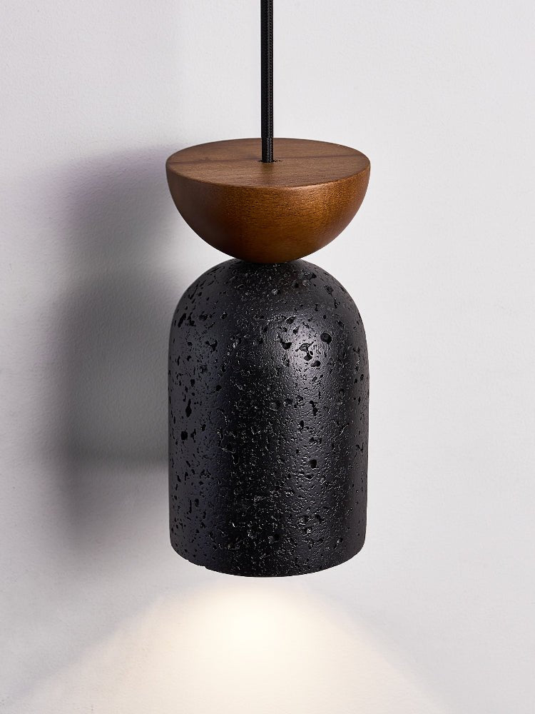 Iris Focused Black Travertine Pendant Light-Neutral Decor