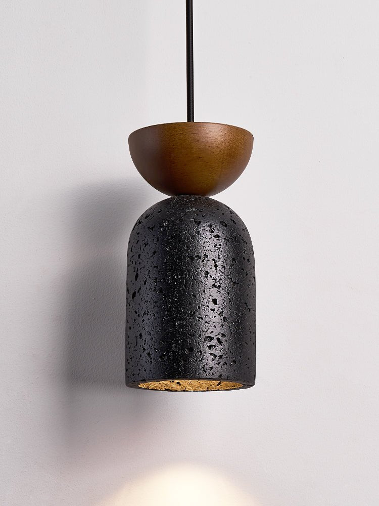 Iris Focused Black Travertine Pendant Light-Neutral Decor