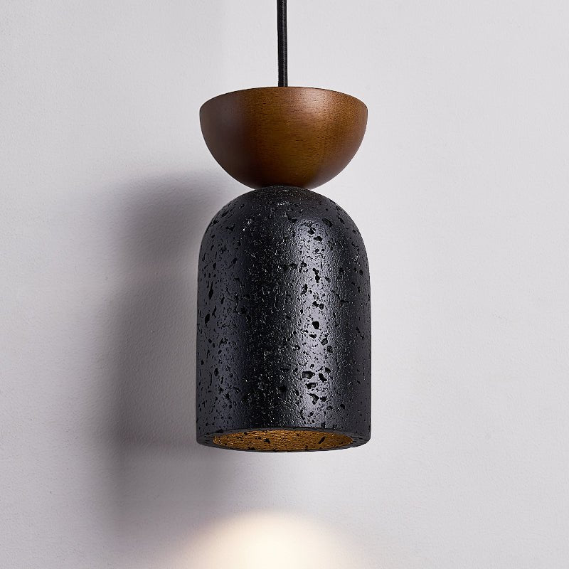 Iris Focused Black Travertine Pendant Light-Neutral Decor