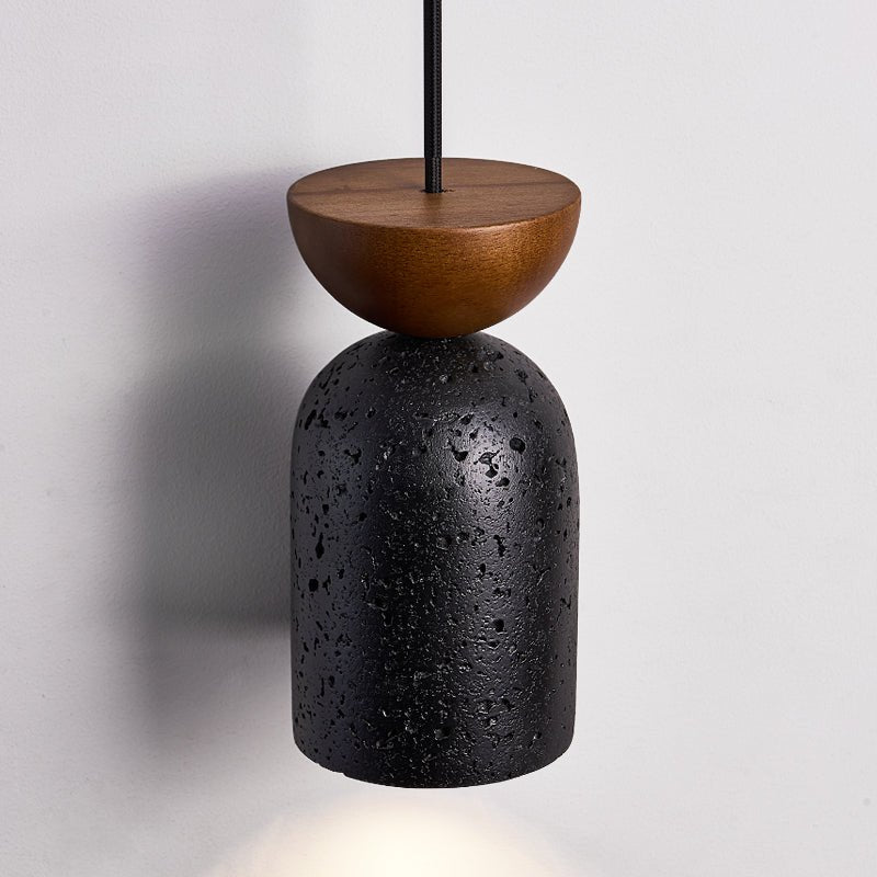 Iris Focused Black Travertine Pendant Light-Neutral Decor