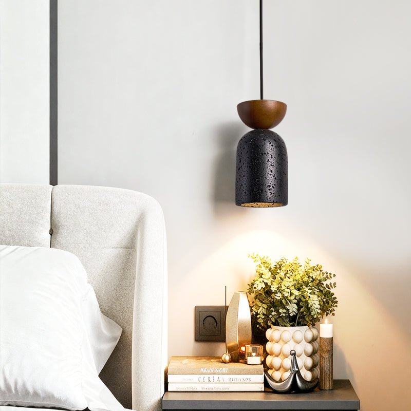 Iris Focused Black Travertine Pendant Light-Neutral Decor