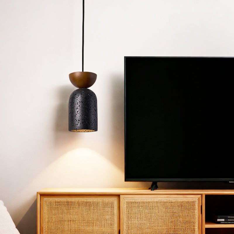 Iris Focused Black Travertine Pendant Light-Neutral Decor