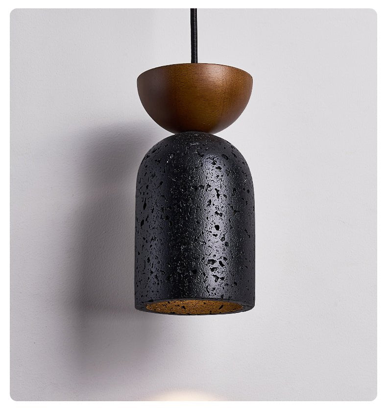 Iris Focused Black Travertine Pendant Light-Neutral Decor