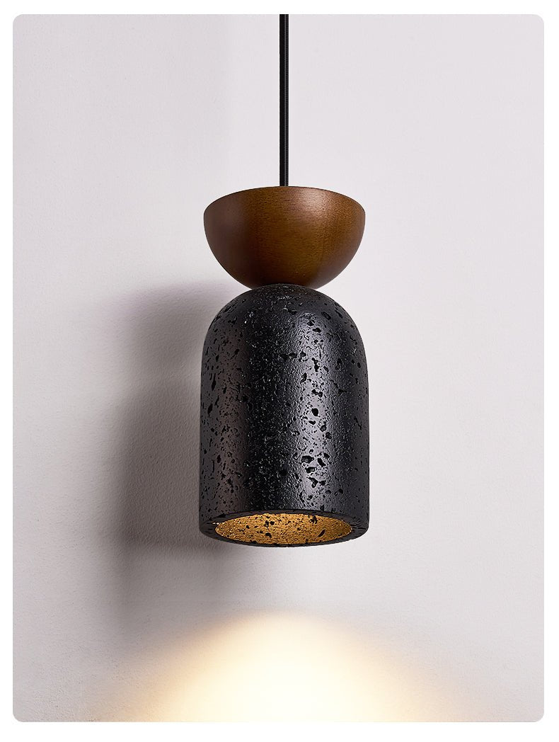 Iris Focused Black Travertine Pendant Light-Neutral Decor