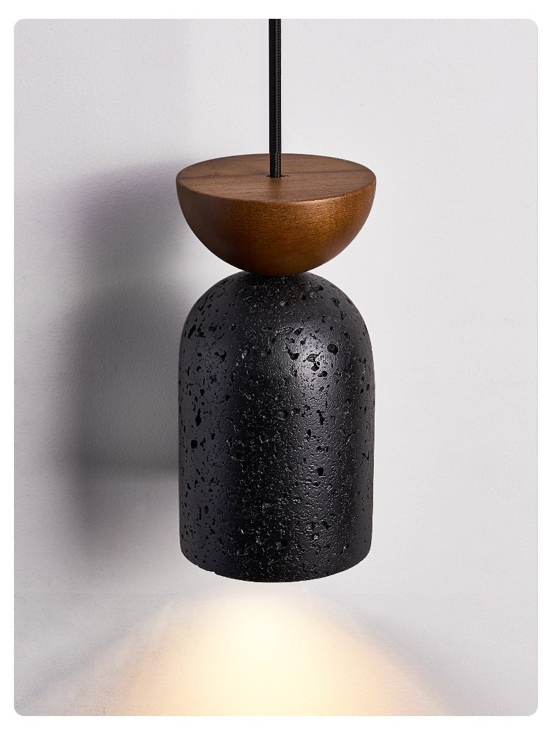 Iris Focused Black Travertine Pendant Light-Neutral Decor