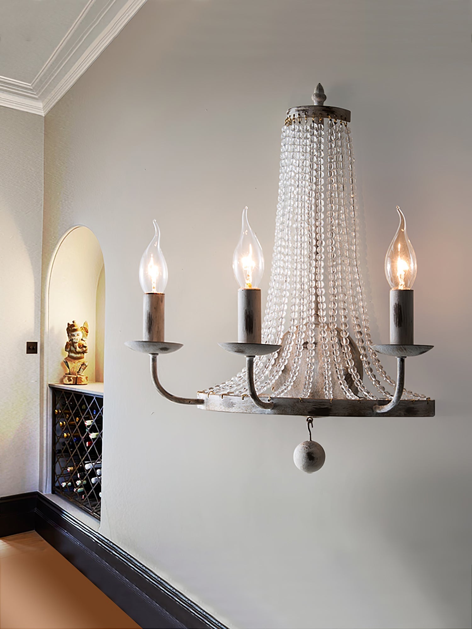 Arvela Vintage Industrial Crystal Wall Lamp-Neutral Decor