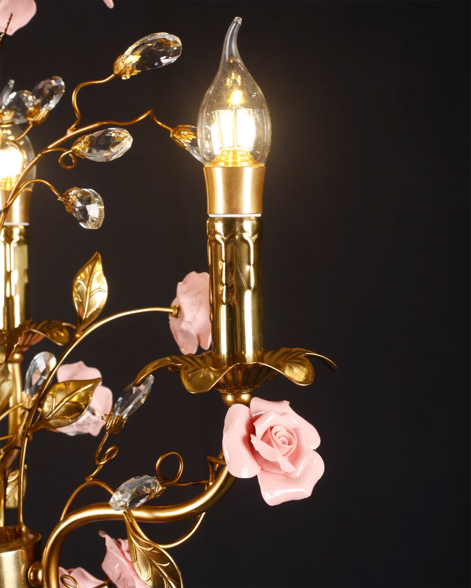 Detail of the ceiling mount and hanging chain for the Bassano Chandelier.