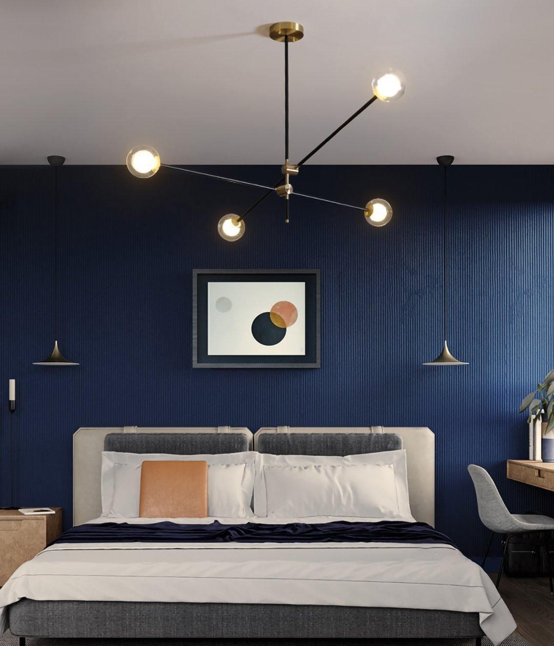 Lustra Chandelier SI Brass Glass Globe-Neutral Decor