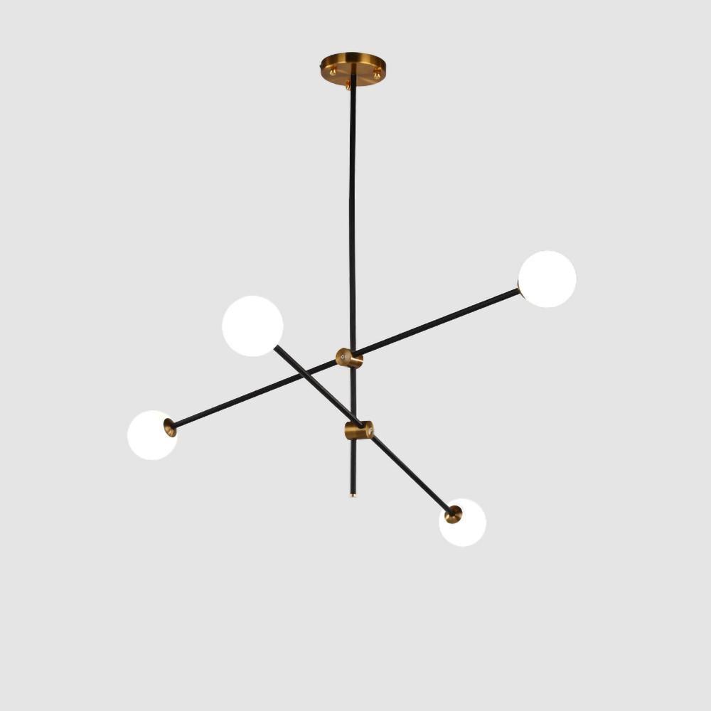 Lustra Chandelier SI Brass Glass Globe-Neutral Decor