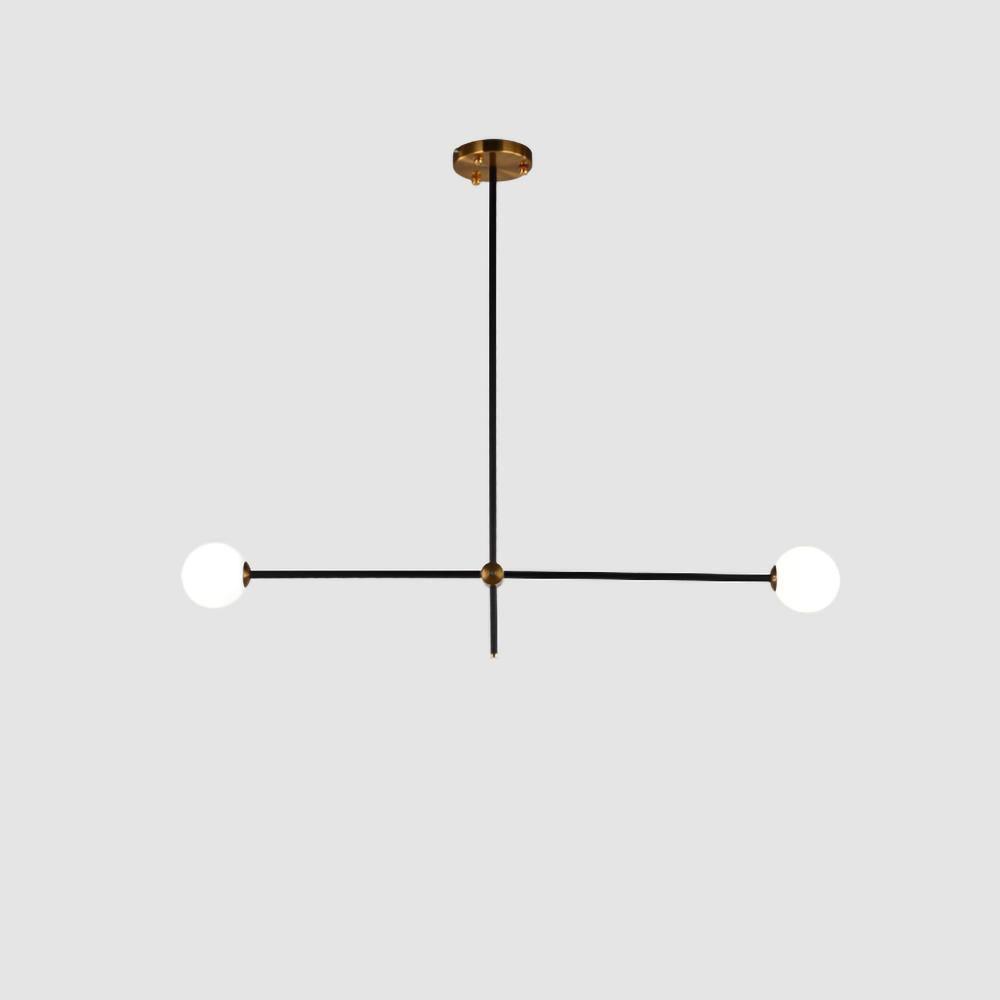 Lustra Chandelier SI Brass Glass Globe-Neutral Decor