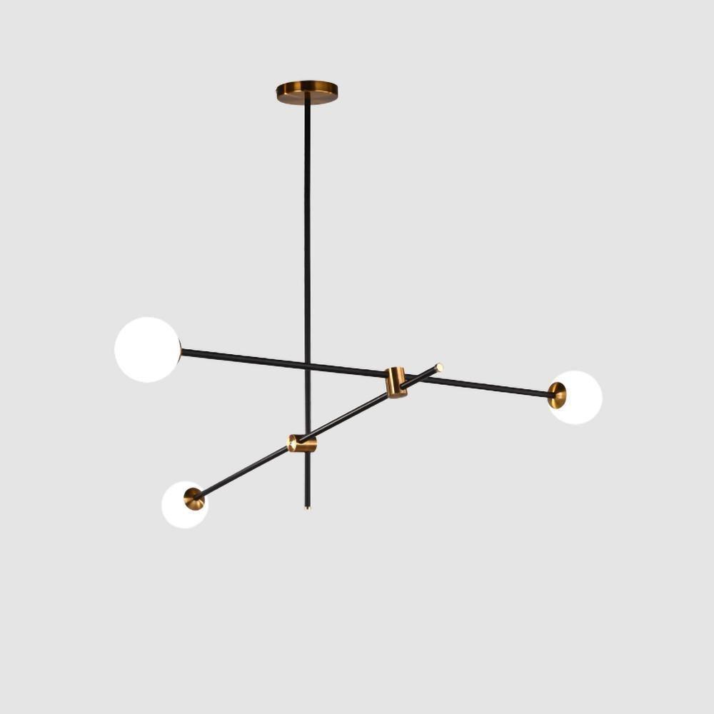 Lustra Chandelier SI Brass Glass Globe-Neutral Decor