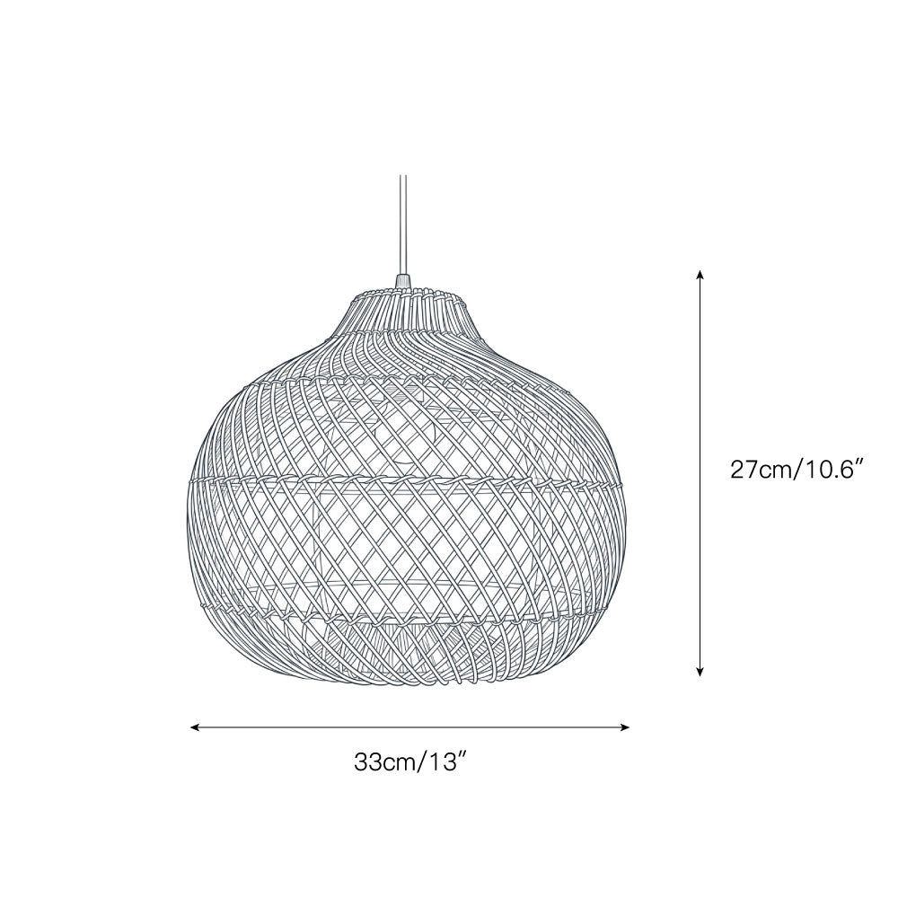Bawang Lantern Pendant Lamp hanging over a minimalist dining table.