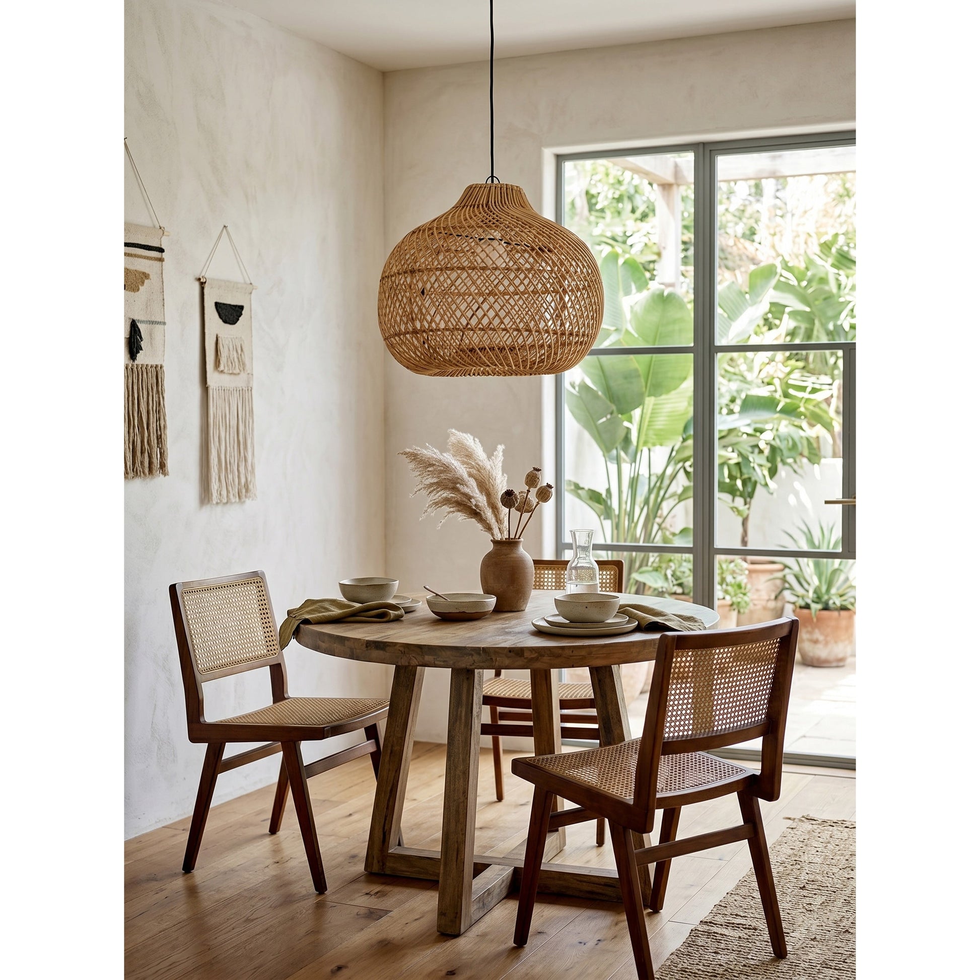 Bawang Lantern Pendant Lamp in a sun-drenched breakfast nook.