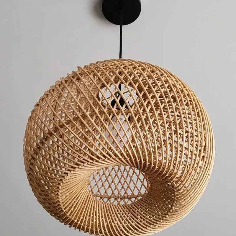 Bottom view looking up into the Bawang Lantern Pendant Lamp.