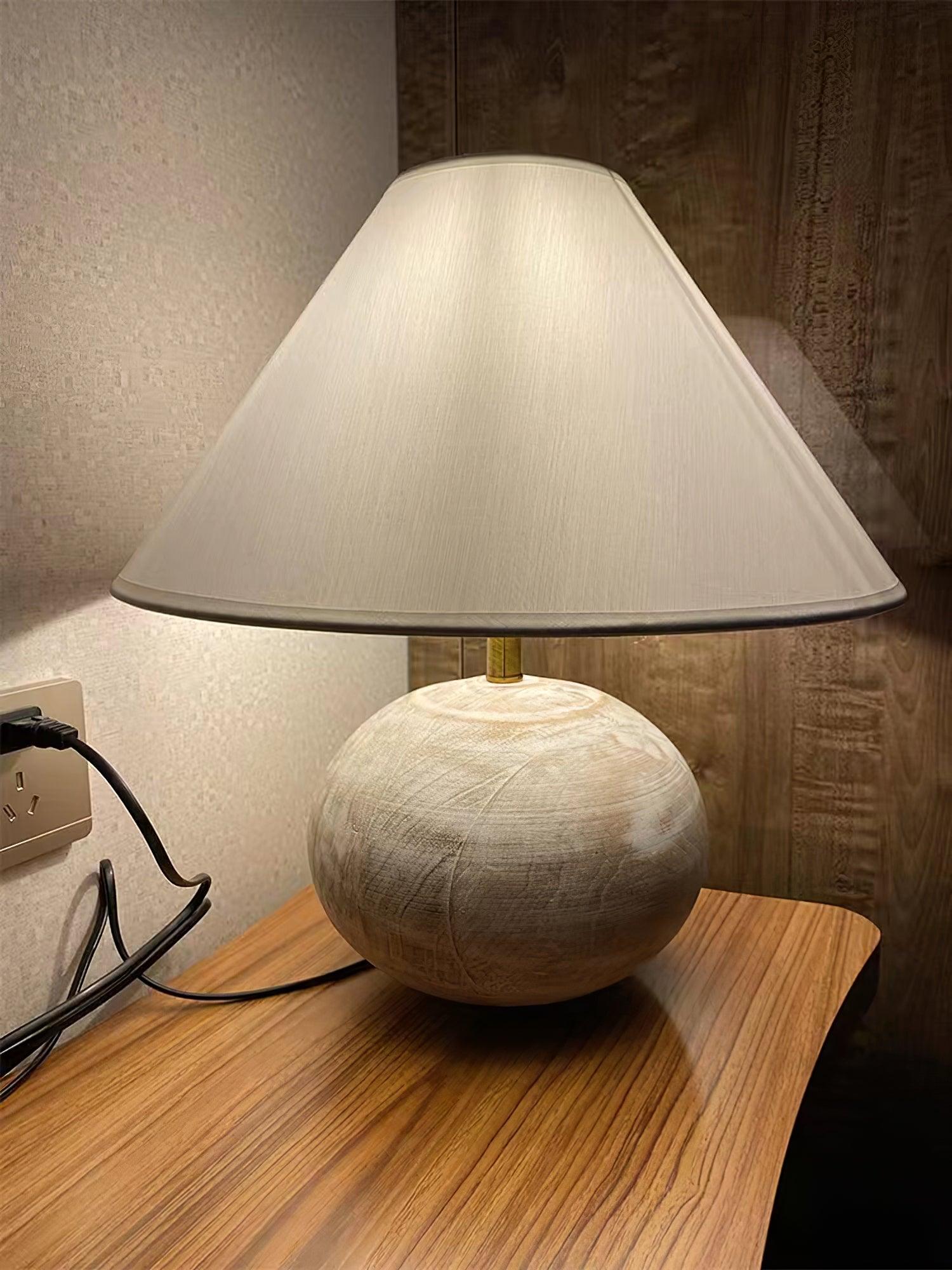 Domino Minimalilst Wood Table Lamp-Neutral Decor