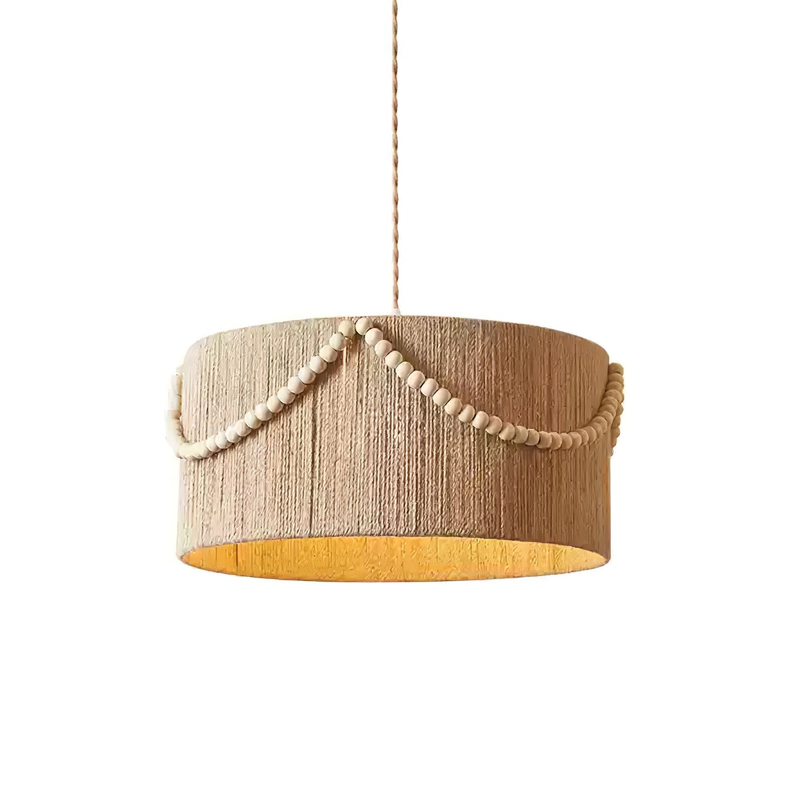Ershaa Elegance Natural Beaded Boho Pendant Lamp-Neutral Decor