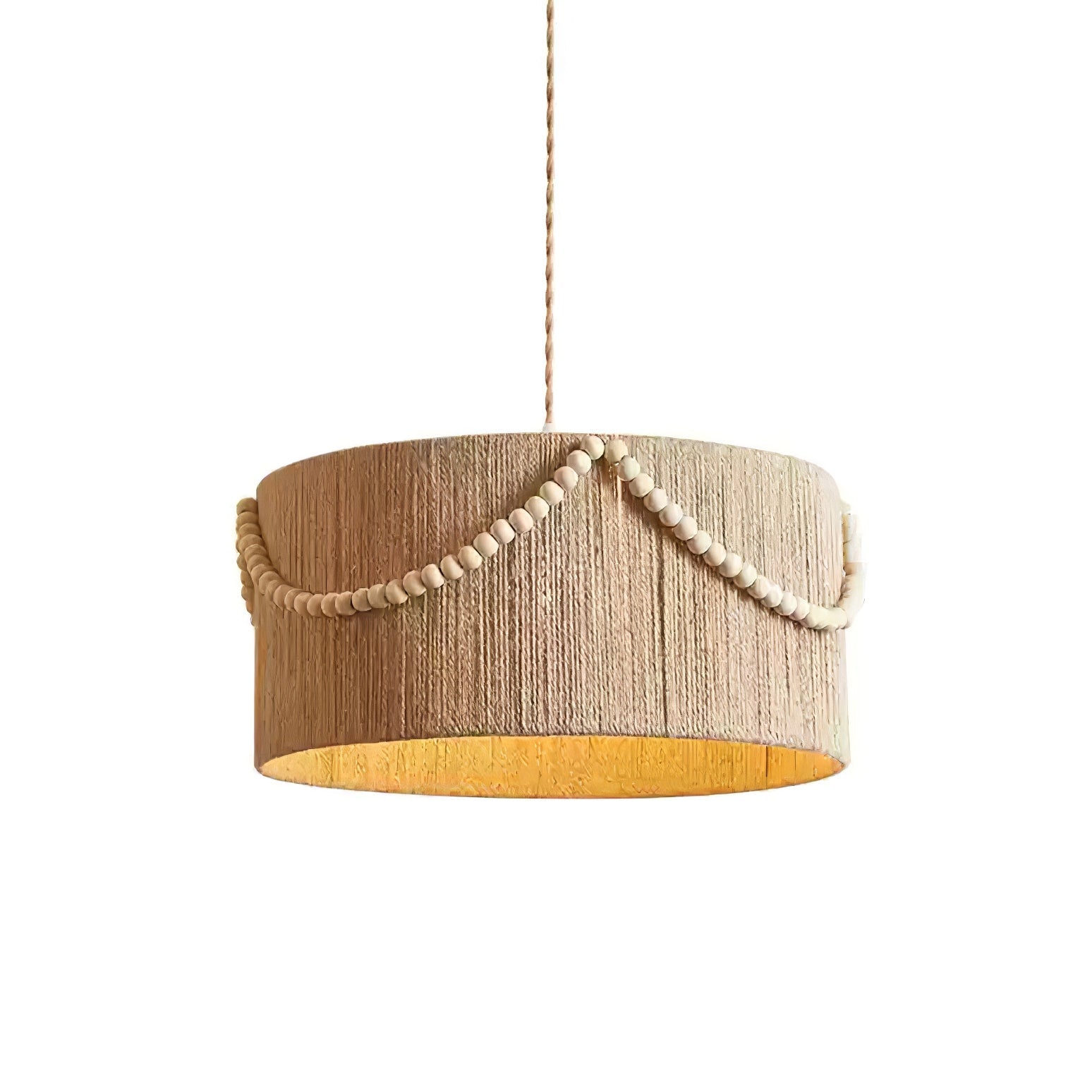 Ershaa Elegance Natural Beaded Boho Pendant Lamp-Neutral Decor