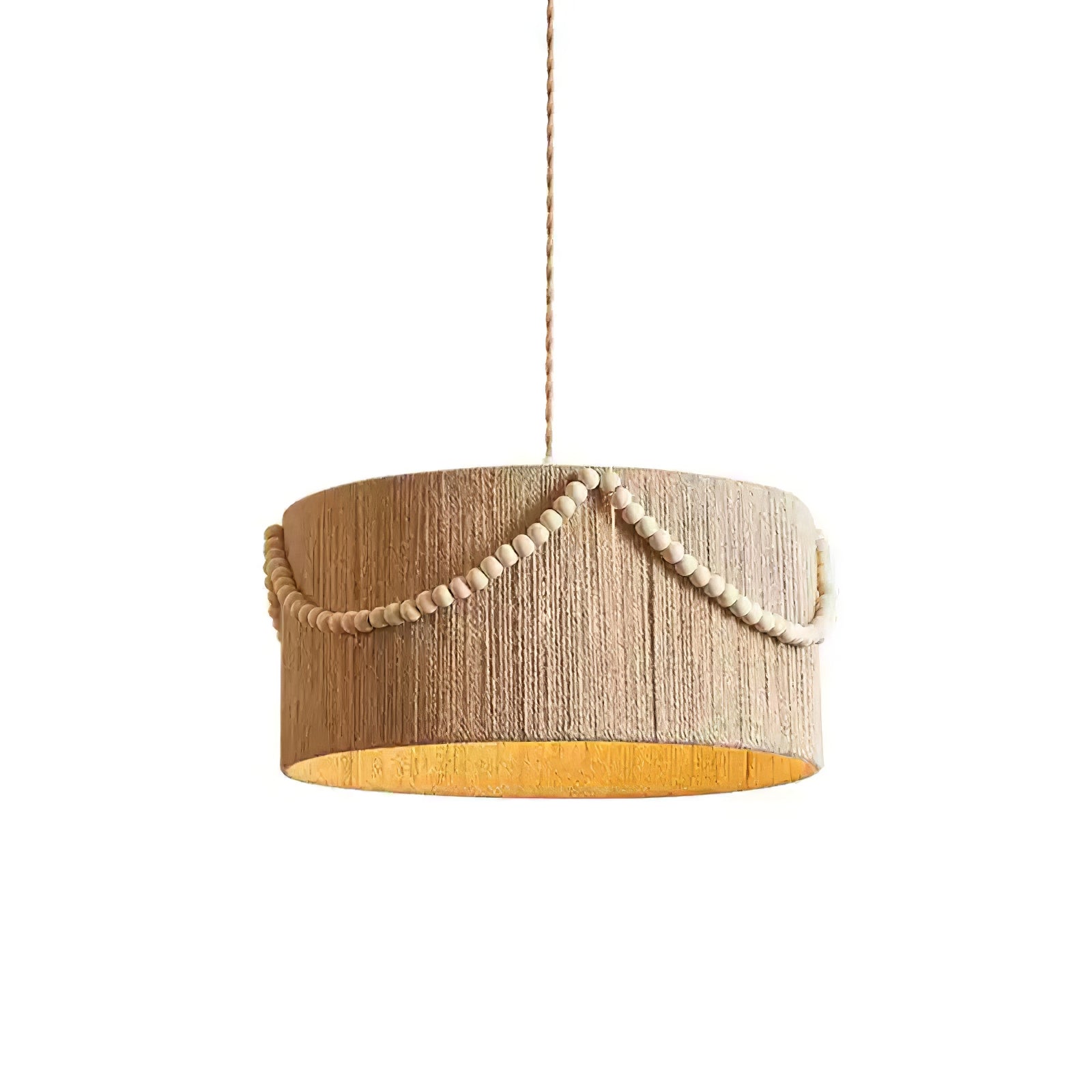 Ershaa Elegance Natural Beaded Boho Pendant Lamp-Neutral Decor