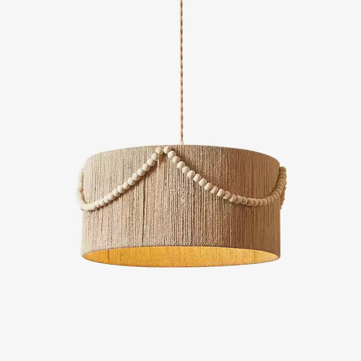 Ershaa Elegance Natural Beaded Boho Pendant Lamp-Neutral Decor