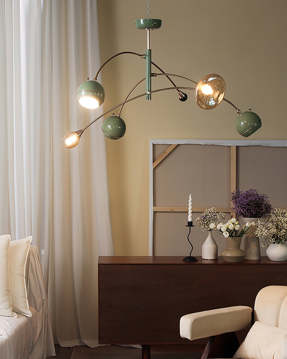 Lustra Chandelier Green Sci-Fi Elegant-Neutral Decor