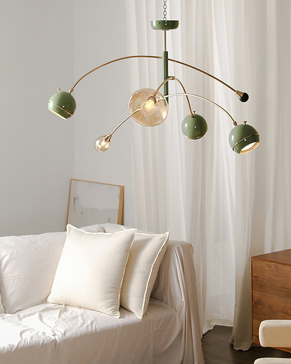 Lustra Chandelier Green Sci-Fi Elegant-Neutral Decor
