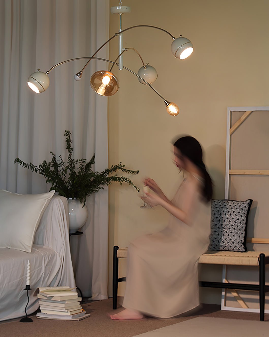 Lustra Chandelier Green Sci-Fi Elegant-Neutral Decor