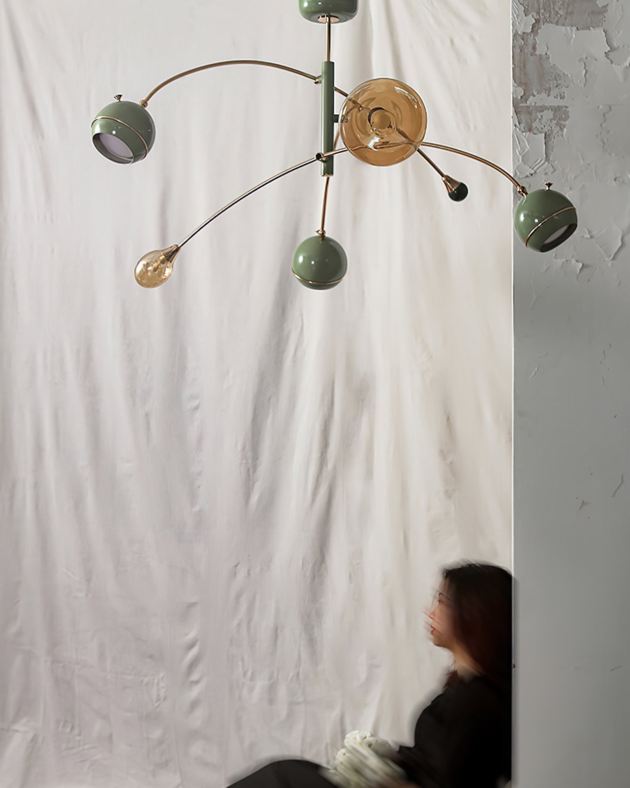 Lustra Chandelier Green Sci-Fi Elegant-Neutral Decor