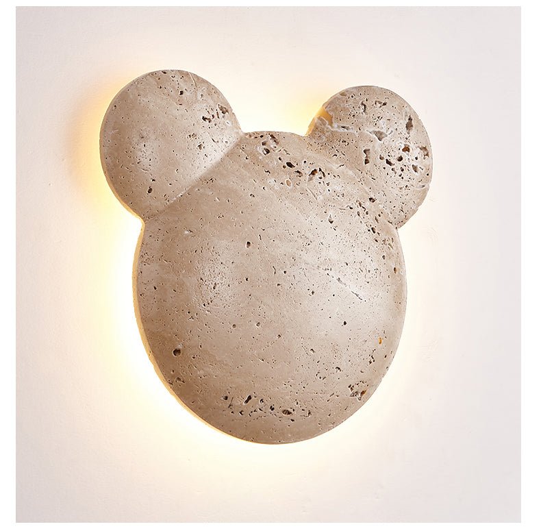 Tavi Yellow Travertine Bearstone Wall Lamp-Neutral Decor