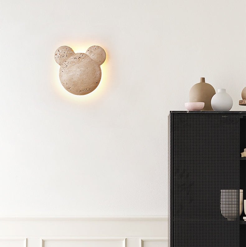 Tavi Yellow Travertine Bearstone Wall Lamp-Neutral Decor