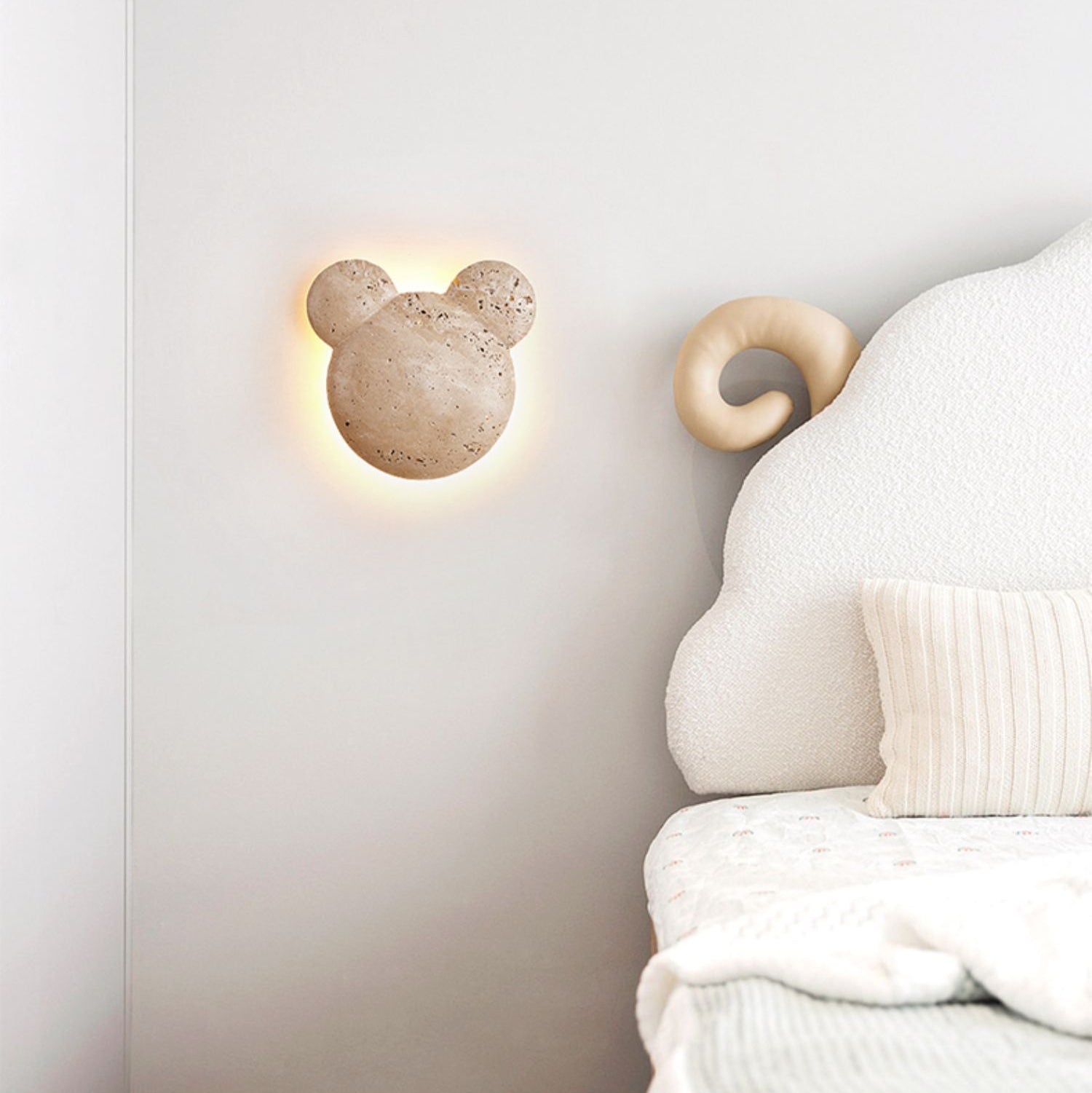Tavi Yellow Travertine Bearstone Wall Lamp-Neutral Decor