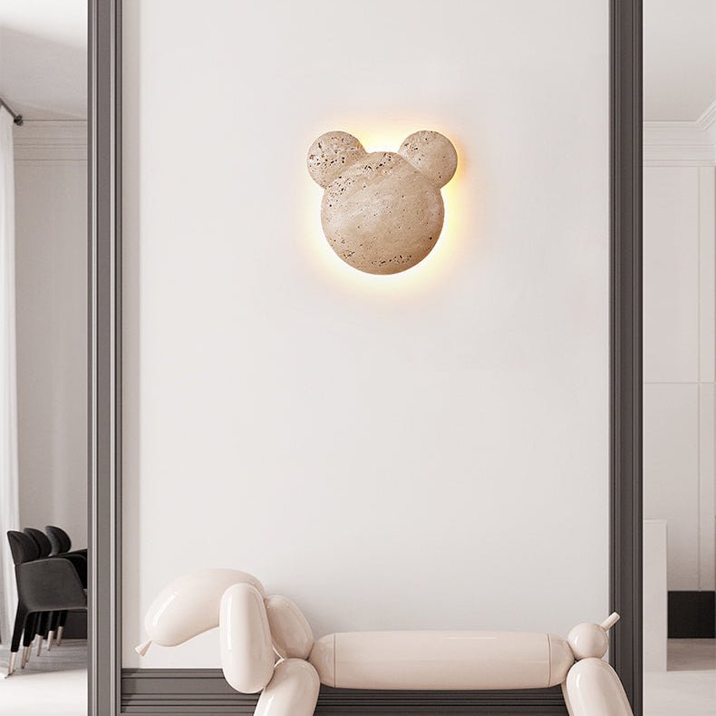 Tavi Yellow Travertine Bearstone Wall Lamp-Neutral Decor