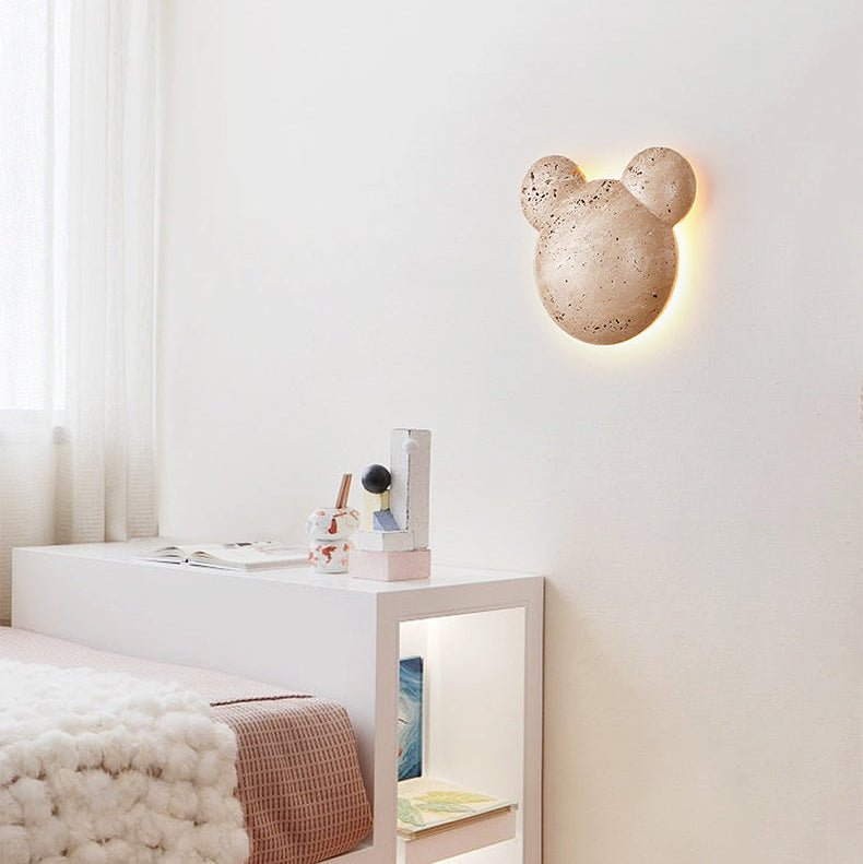 Tavi Yellow Travertine Bearstone Wall Lamp-Neutral Decor