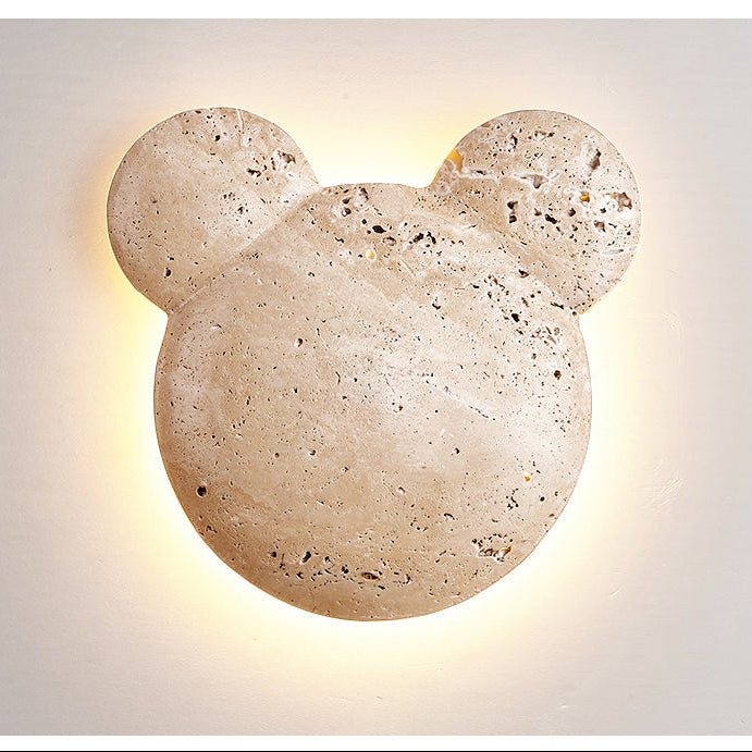 Tavi Yellow Travertine Bearstone Wall Lamp-Neutral Decor