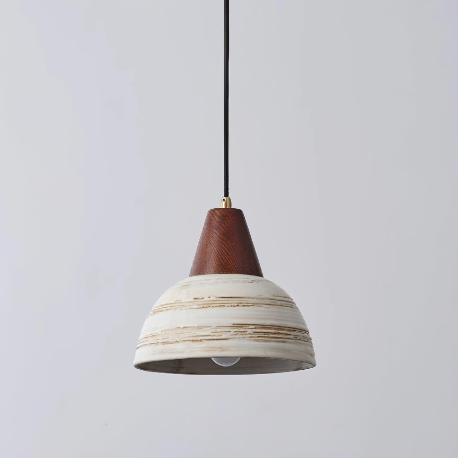 Pendant Lamp Textured Ceramic Shade Tapered Nordic Minimalist