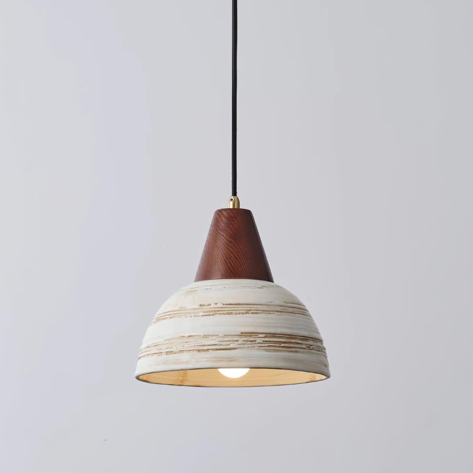 Pendant Lamp Textured Ceramic Shade Tapered Nordic Minimalist