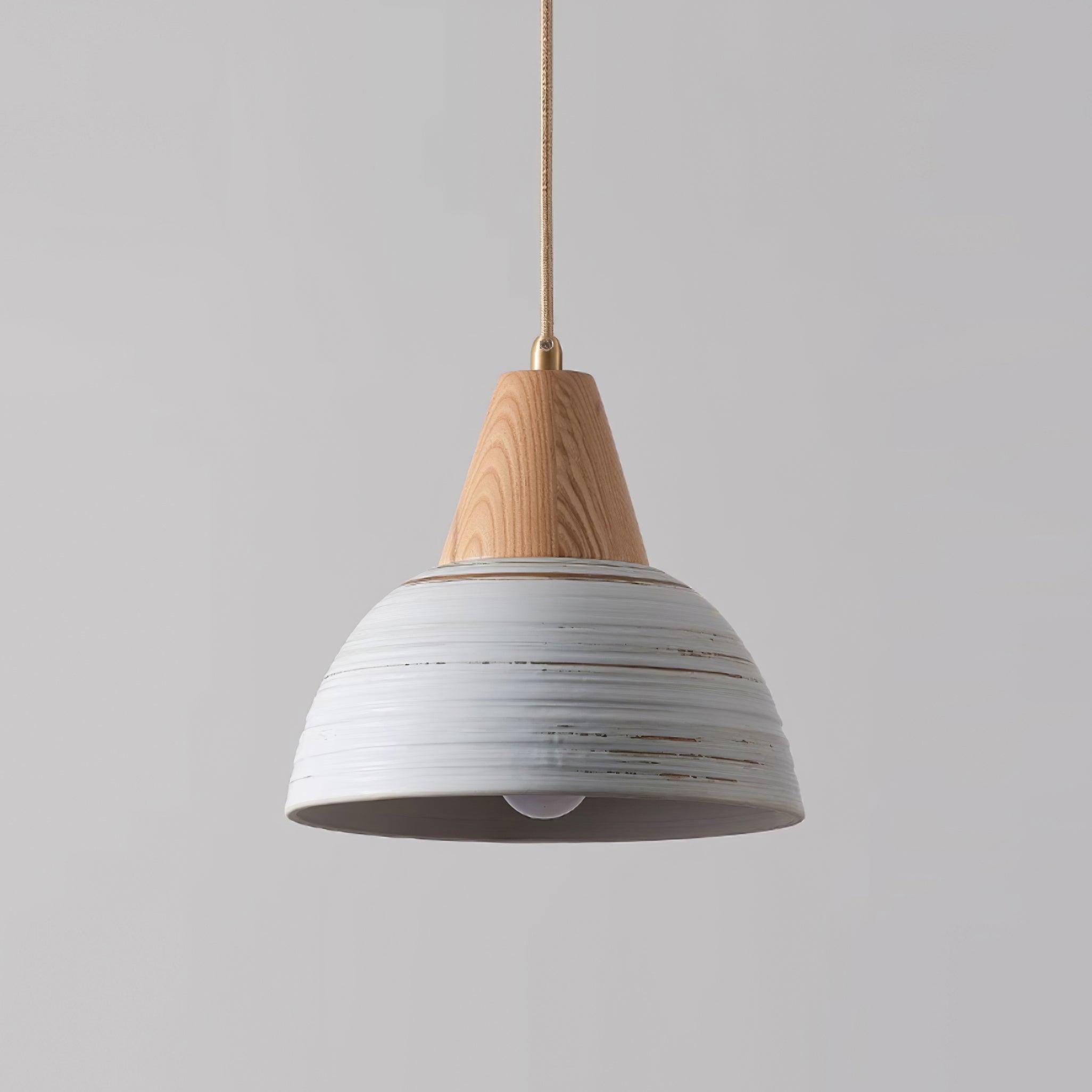Pendant Lamp Textured Ceramic Shade Tapered Nordic Minimalist