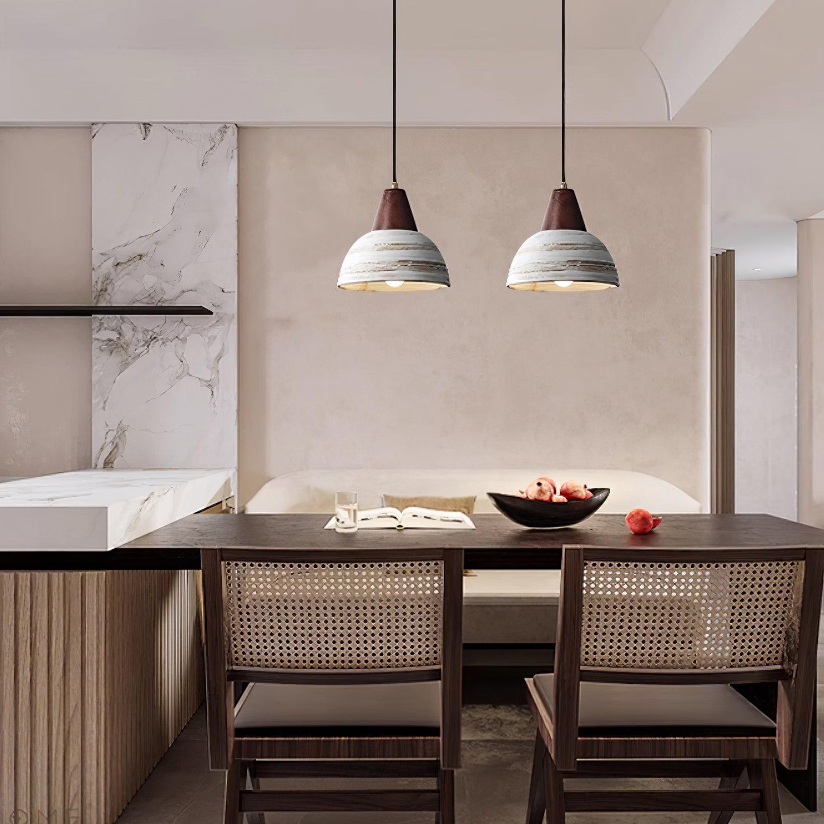 Pendant Lamp Textured Ceramic Shade Tapered Nordic Minimalist