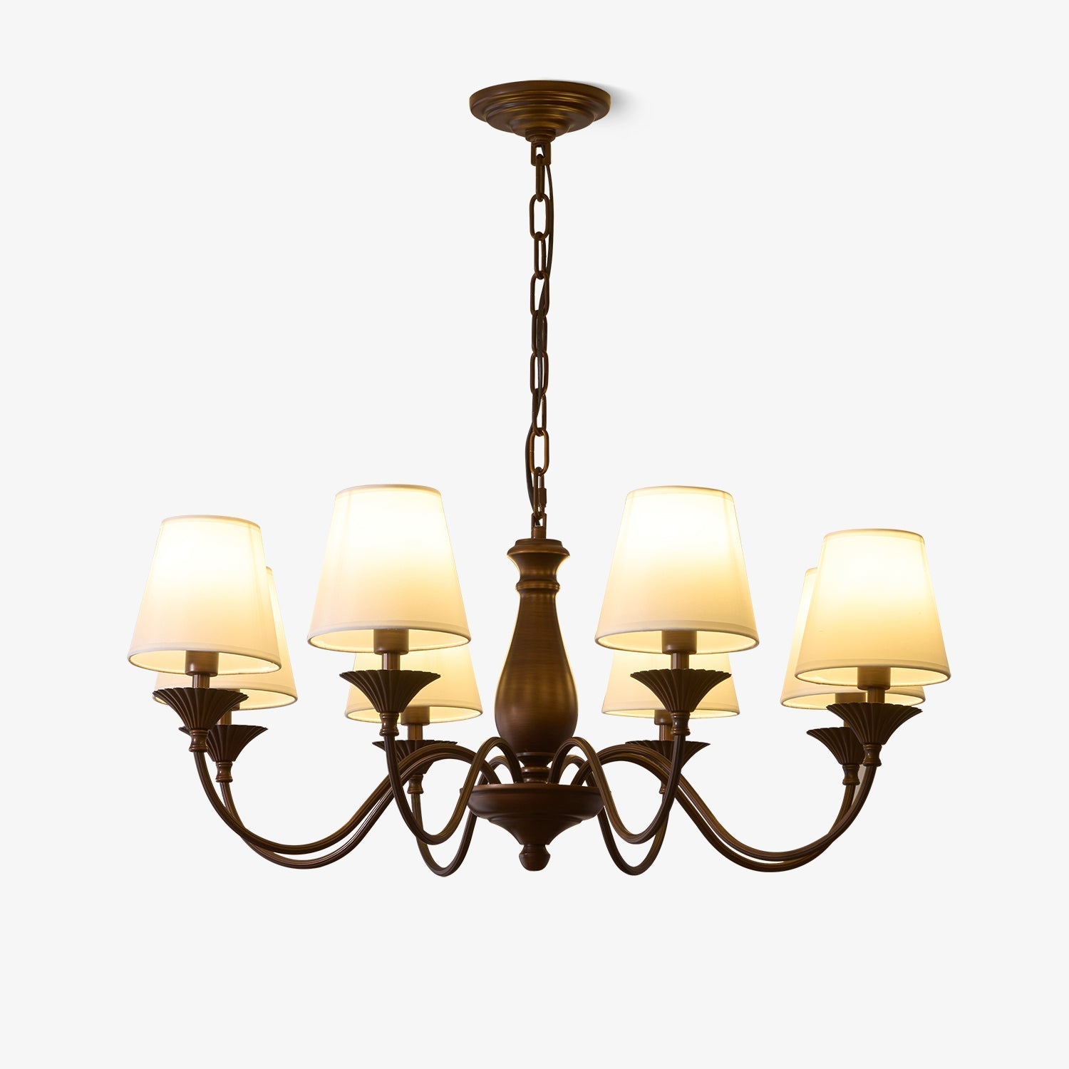 Ulenis Chandelier Fabric Shade Vintage-Neutral Decor