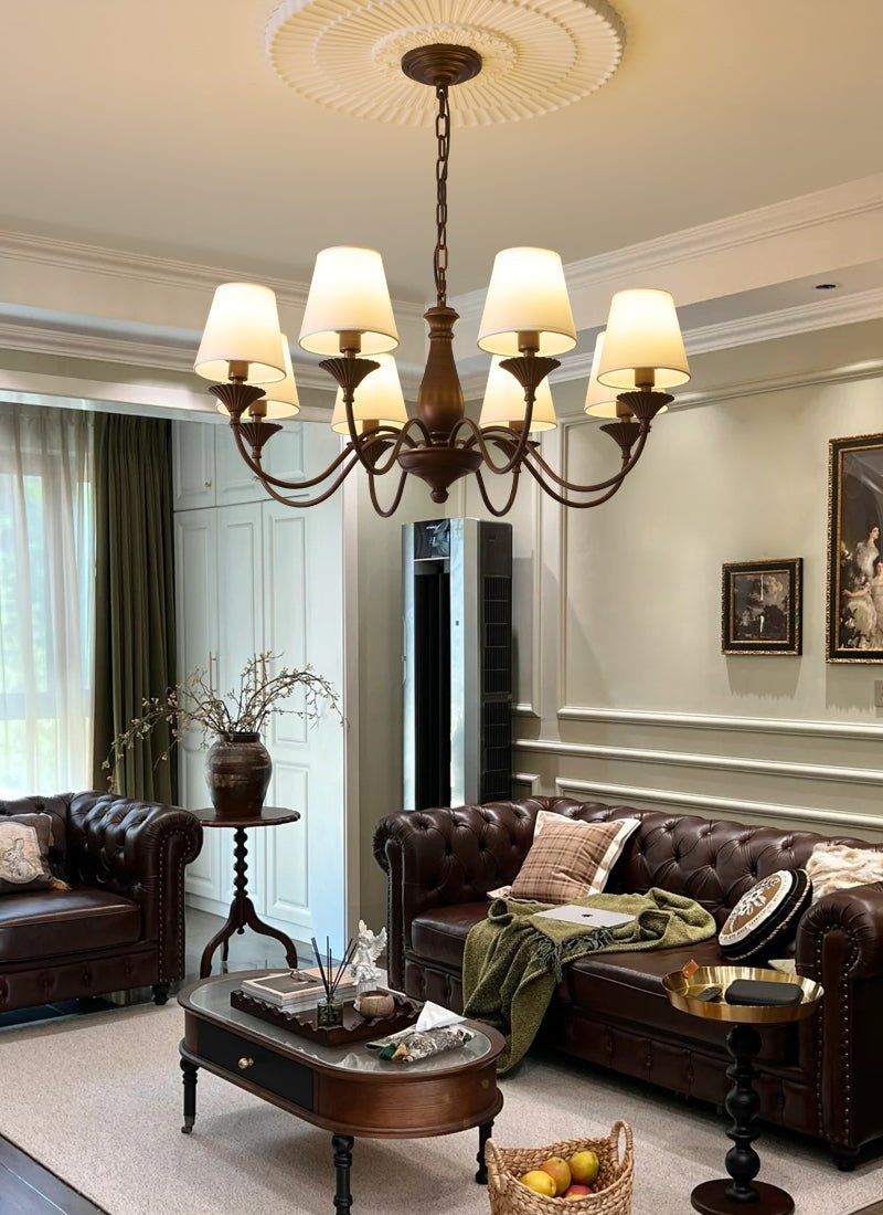 Ulenis Chandelier Fabric Shade Vintage-Neutral Decor