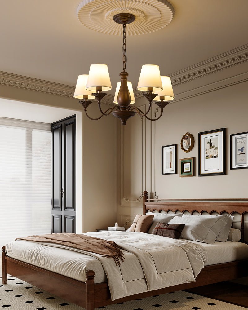 Ulenis Chandelier Fabric Shade Vintage-Neutral Decor