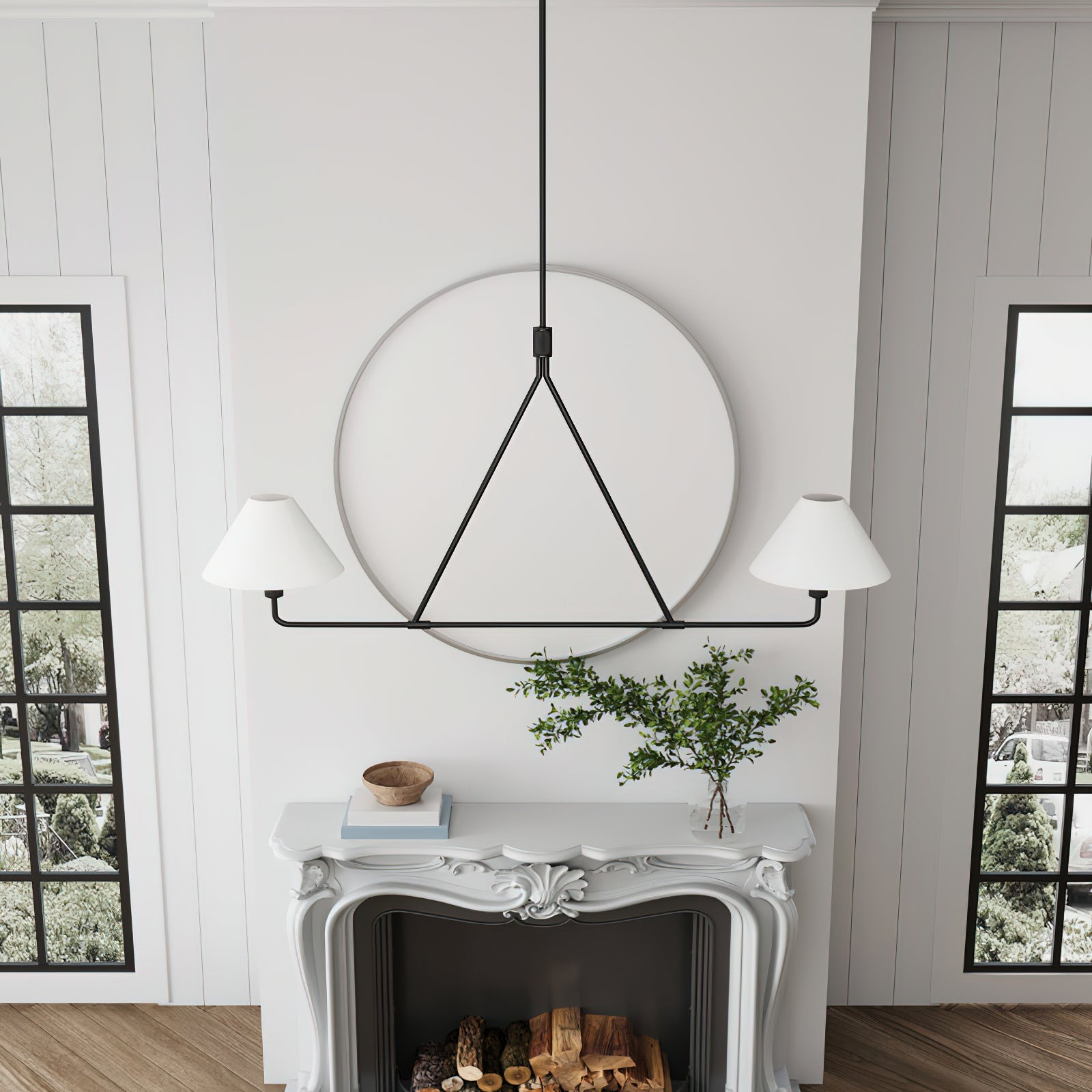 Vase Chandelier Cone Shade Minimalist-Neutral Decor